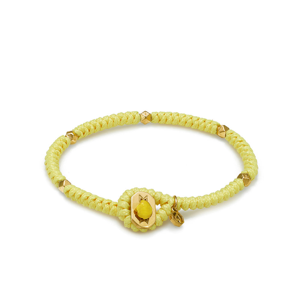 Yellow Snake Knot Bracelet In Gold