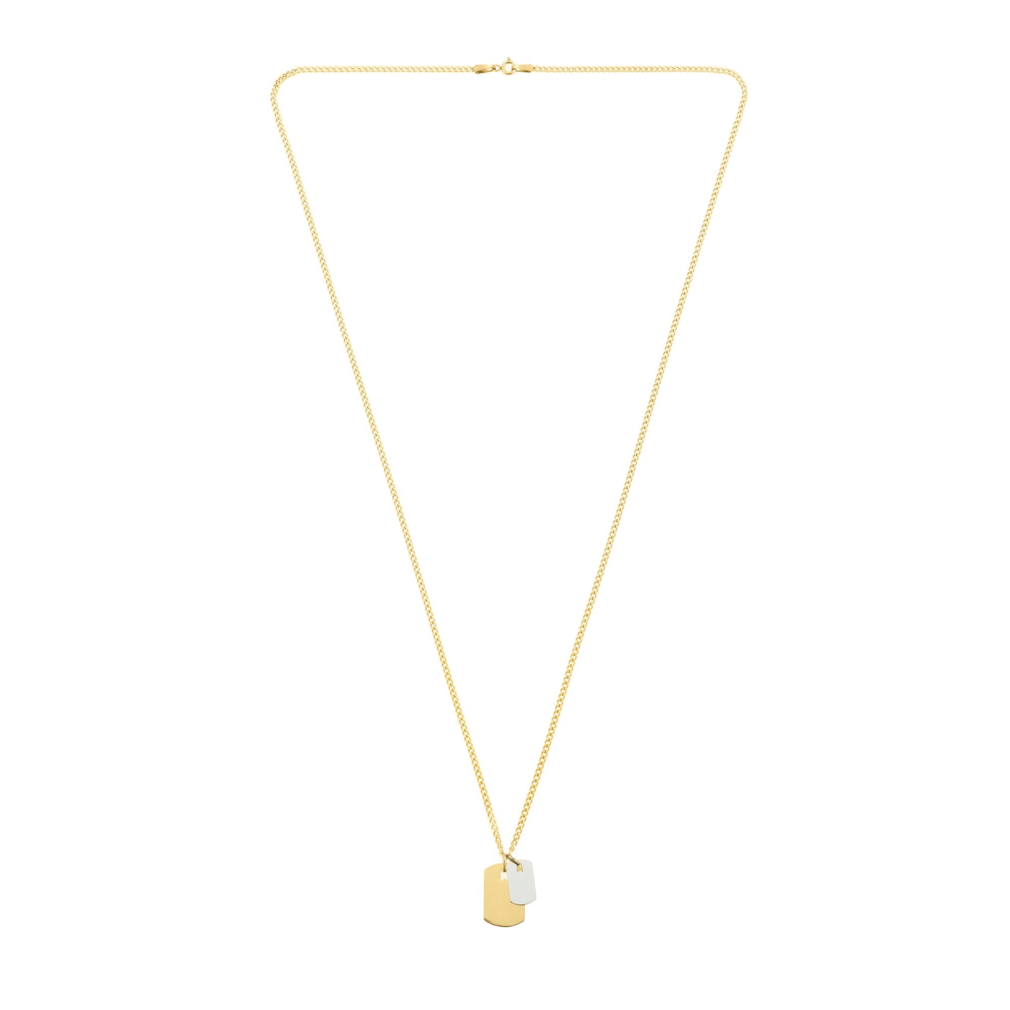 Silver And Gold Plates Necklace