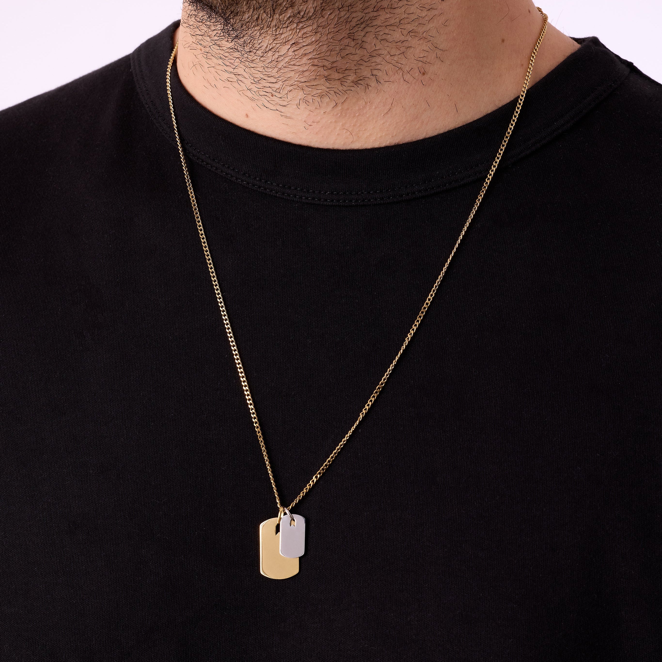 Silver And Gold Plates Necklace