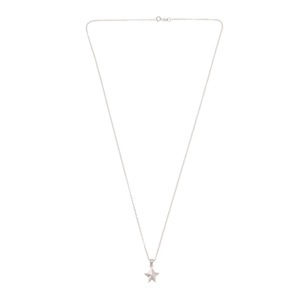 Single Star Necklace In Silver
