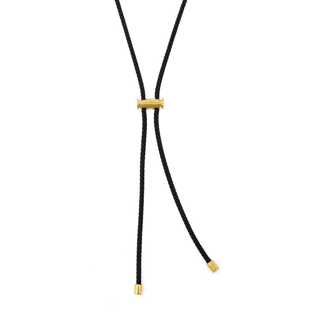 Black Lace Necklace In Gold