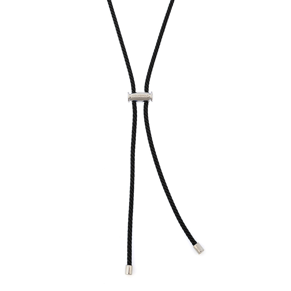 Black Lace Necklace In Silver