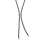 Black Lace Necklace In Silver