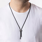 Black Lace Necklace In Oxide