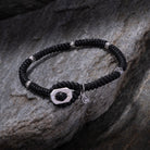Black Snake Knot Bracelet In Silver