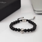 Skull String Bracelet In Silver