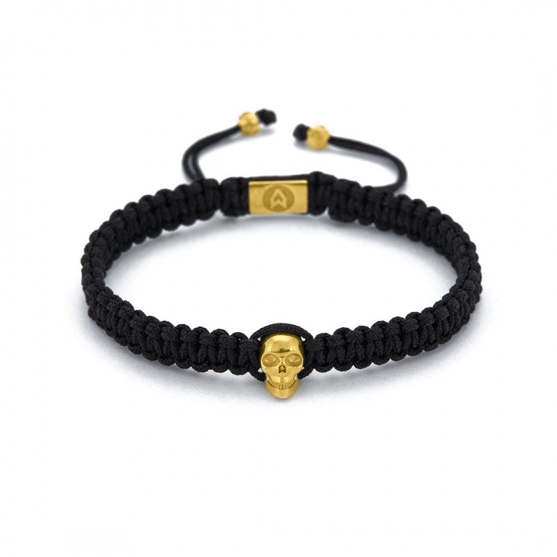 Skull Macrame Bracelet In Gold