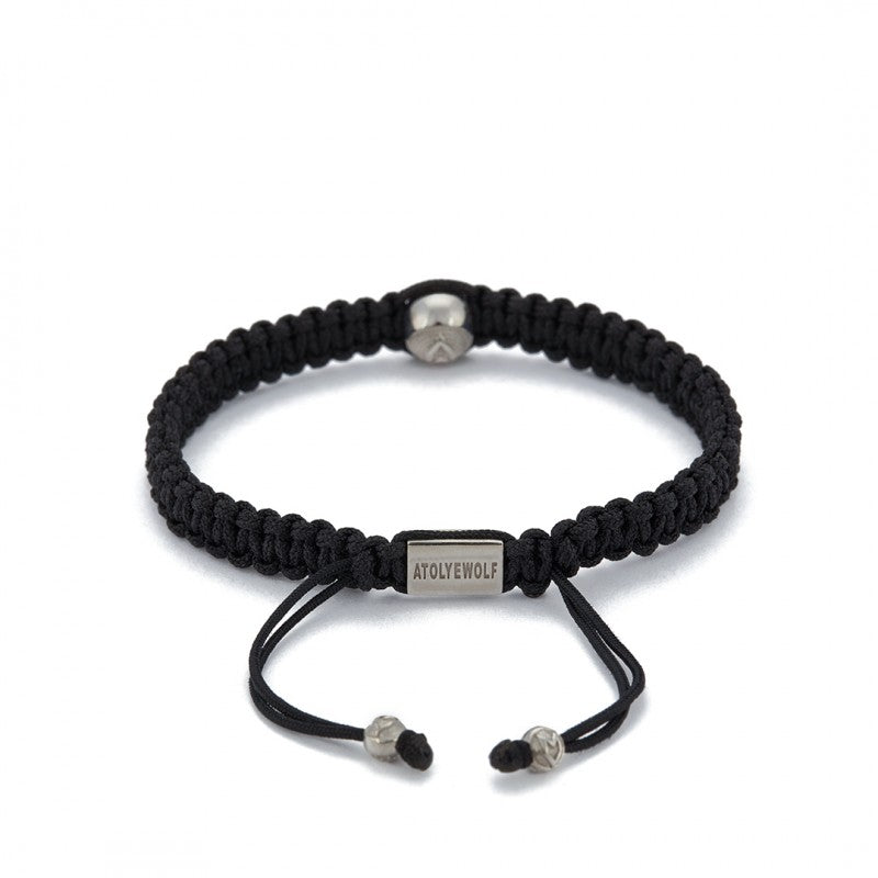 Skull Macrame Bracelet In Silver