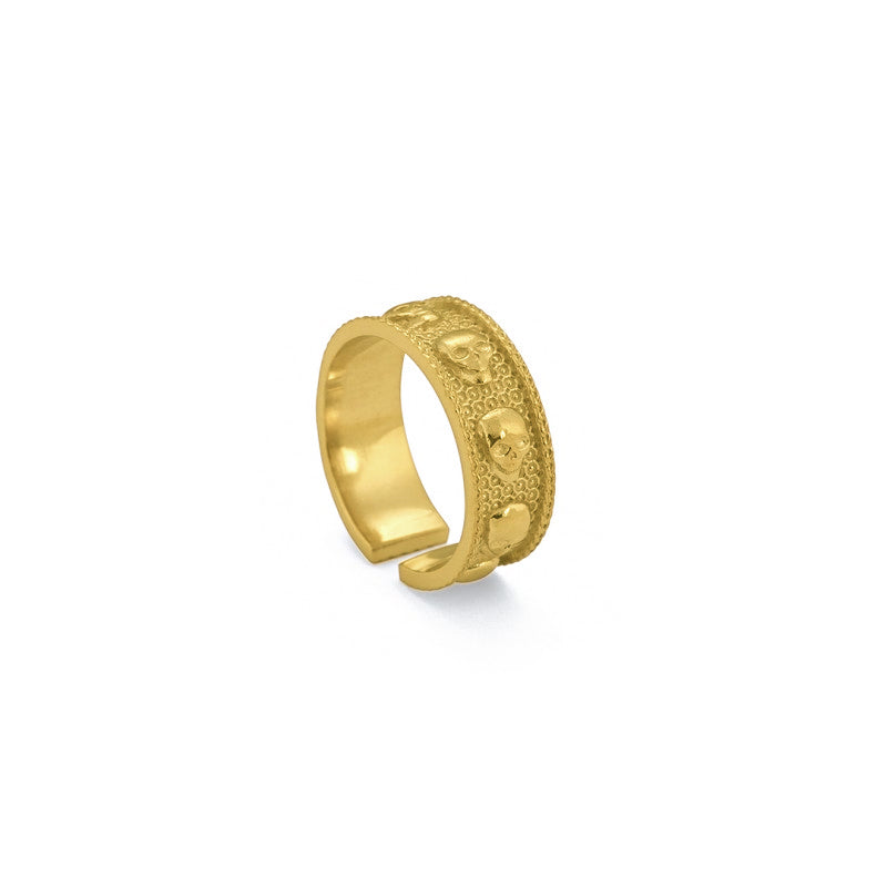 Skulls Ring In Gold