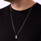 Small Plate Necklace In Silver