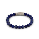 Thick Lapis Bracelet In Silver