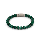 Thick Malachite Bracelet In Silver