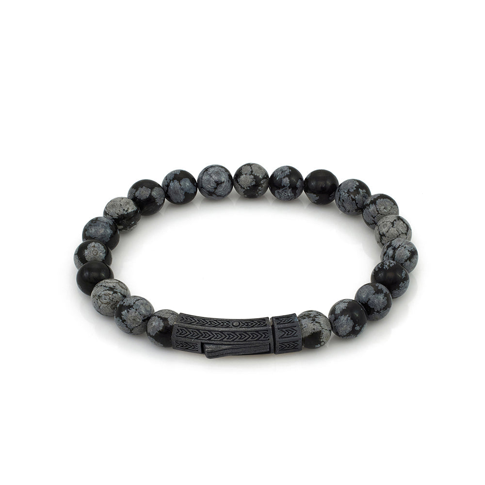 Thick Obsidian Bracelet In Oxide