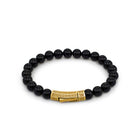 Thick Onyx Bracelet In Gold