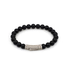 Thick Onyx Bracelet In Silver
