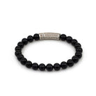 Thick Onyx Bracelet In Silver