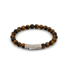 Thick Tiger Eye Bracelet In Silver