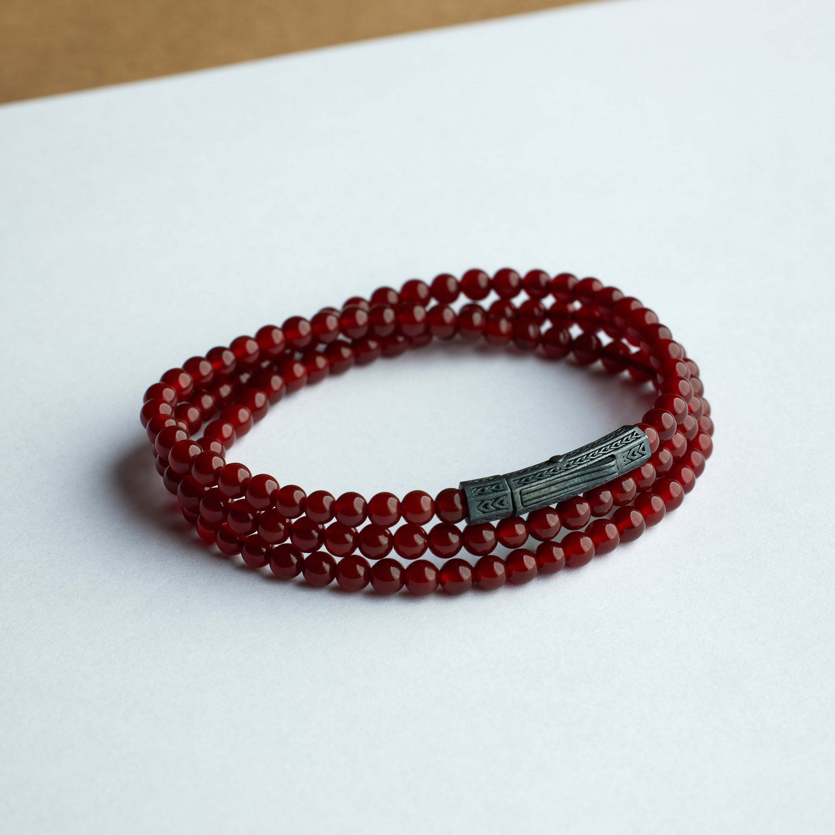 Triple Agate Bracelet In Oxide
