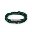Triple Malachite Bracelet In Silver