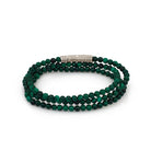 Triple Malachite Bracelet In Silver
