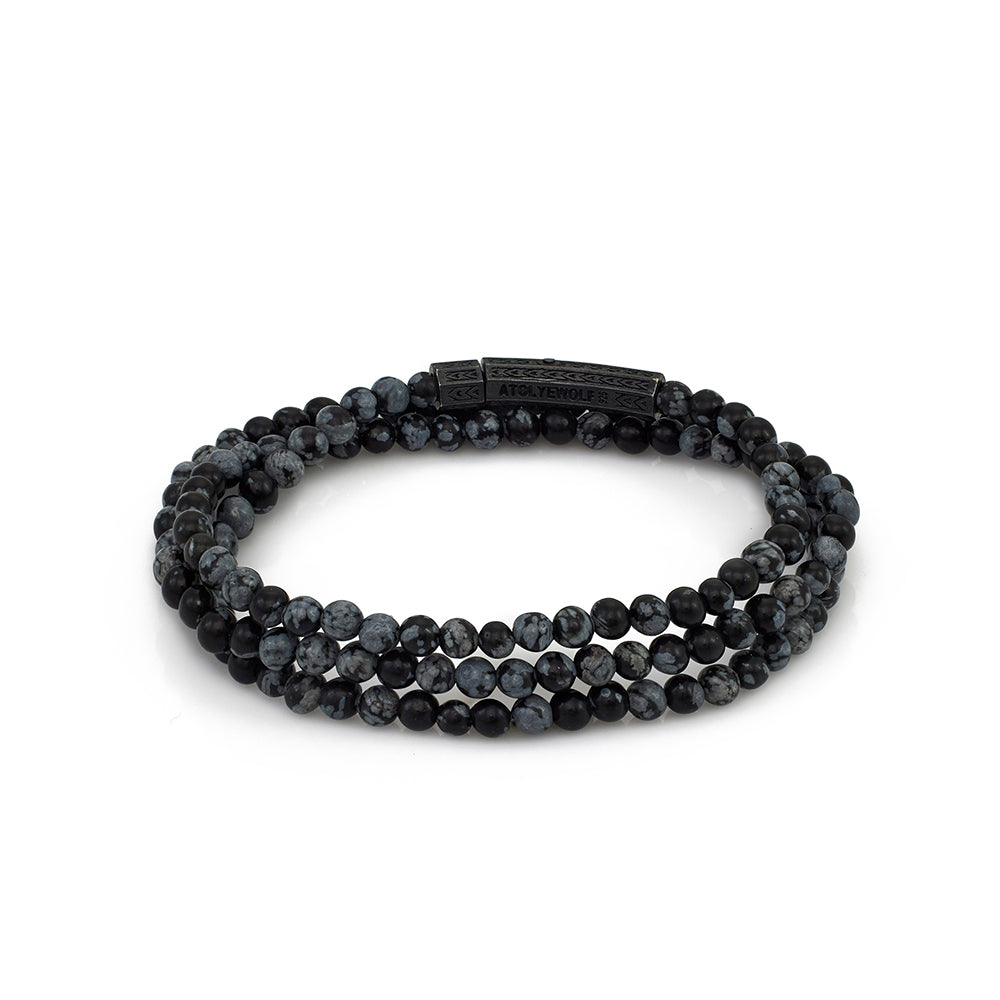 Triple Obsidian Bracelet In Oxide