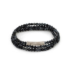 Triple Obsidian Bracelet In Silver