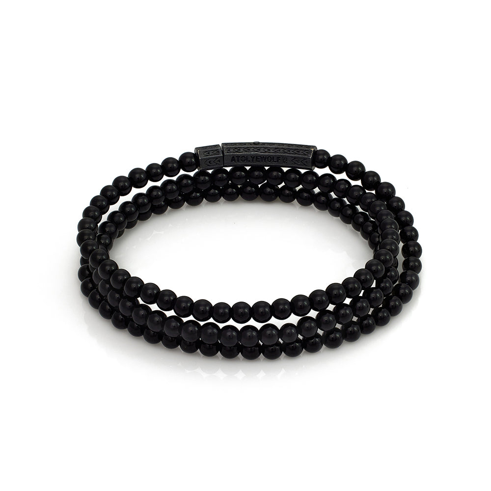 Triple Onyx Bracelet In Oxide