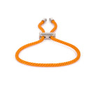Orange Lace Bracelet In Silver