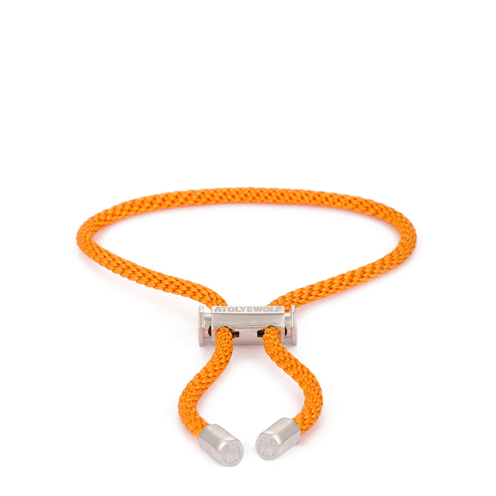 Orange Lace Bracelet In Silver