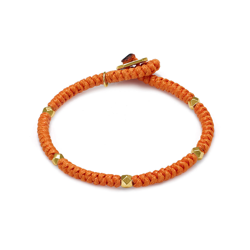 Orange Snake Knot Bracelet In Gold
