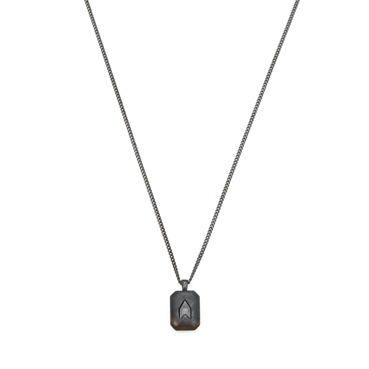 White Baguette Necklace In Oxide
