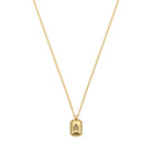 White Baguette Necklace In Gold