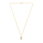 White Baguette Necklace In Gold