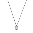 White Baguette Necklace In Oxide