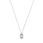 White Baguette Necklace In Silver