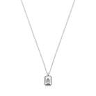 White Baguette Necklace In Silver