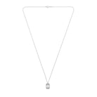 White Baguette Necklace In Silver