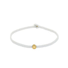White Octagon Macrame Bracelet In Gold