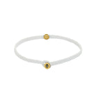 White Octagon Macrame Bracelet In Gold