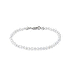 White Pearl Bracelet In Silver