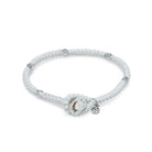White Snake Knot Bracelet In Silver