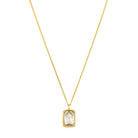 White Stone Necklace In Gold