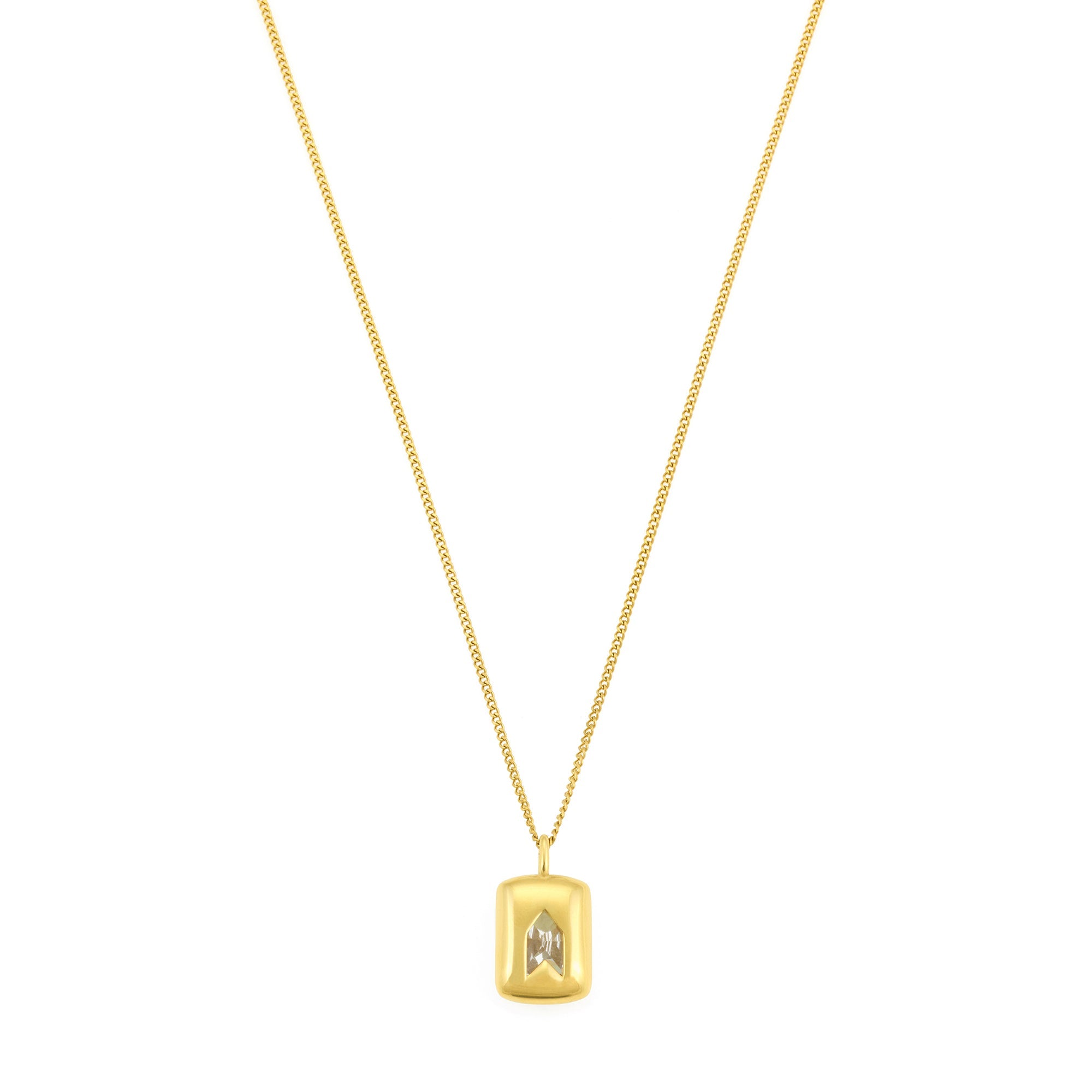 White Stone Necklace In Gold