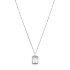 White Stone Necklace In Silver