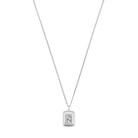 White Stone Necklace In Silver