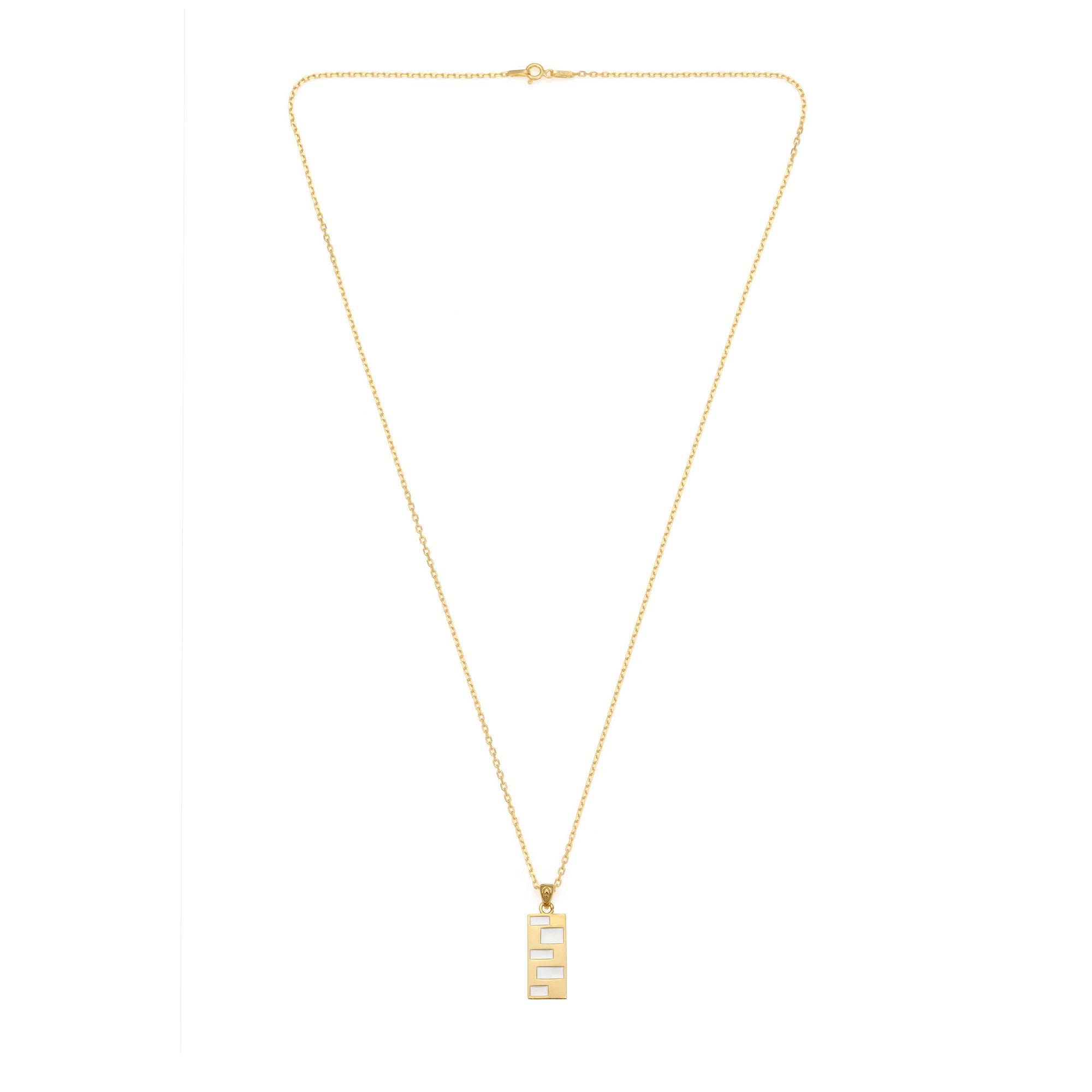 White Wall Necklace In Gold