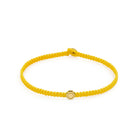 Yellow Octagon Macrame Bracelet In Gold
