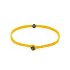 Yellow Octagon Macrame Bracelet In Oxide