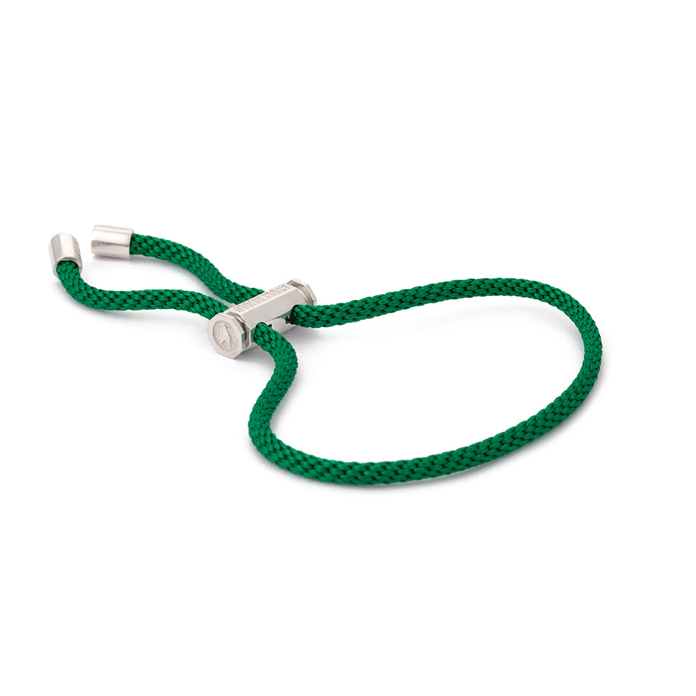 Green Lace Bracelet In Silver