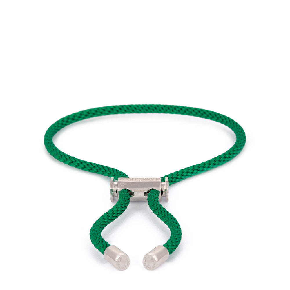Green Lace Bracelet In Silver